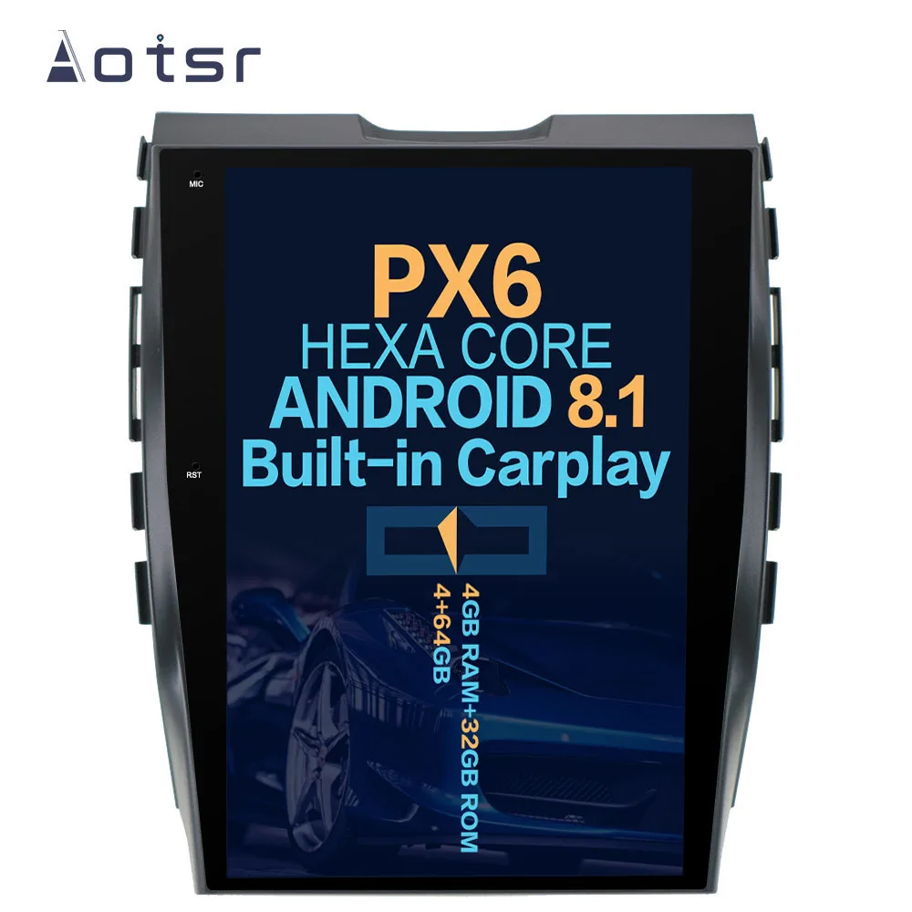 

Aotsr Tesla 12.1“ Vertical screen Android 8.1 Car DVD Multimedia player GPS Navigation For Ford Edge 2015-2018 built-in carplay