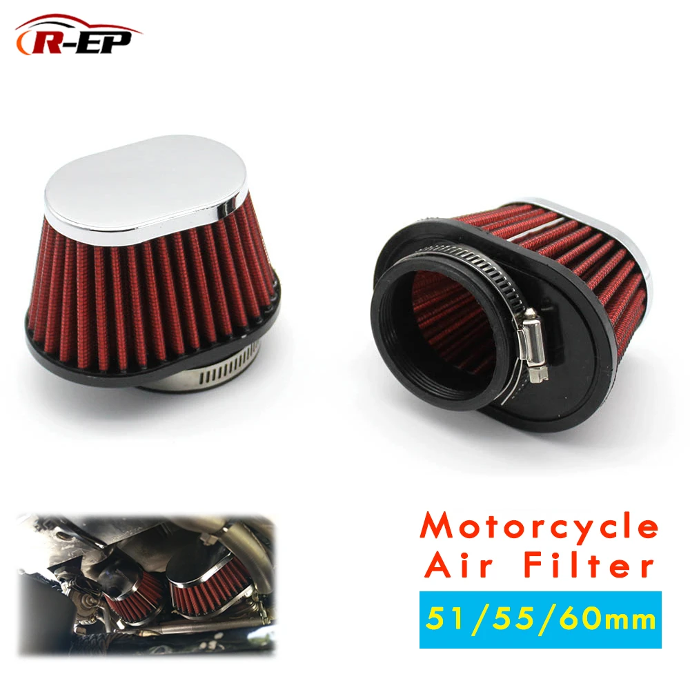 

R-EP Motorcycle Air Filter 60mm 55mm 51mm Universal for Motor Car Minibike Cold Air Intake High Flow Cone Filter UN073