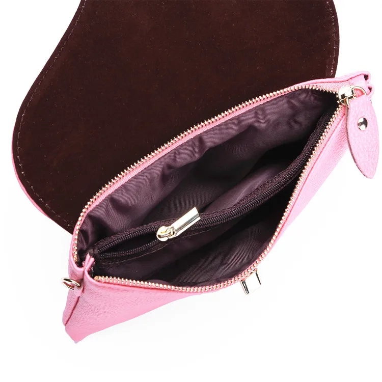 Натуральная кожа милая сумочка карамельного цвета женская с металлическим замком Женская универсальная сумка через плечо сумка для мобильного телефона внутри кошелек для монет