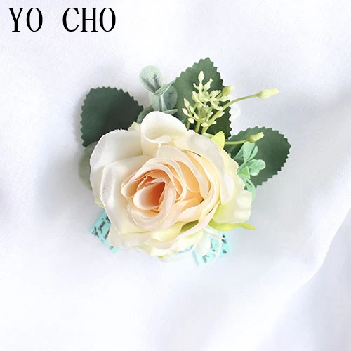 15066-Wrist Flower for Wedding bridesmaid red silk roses flowers  (5)