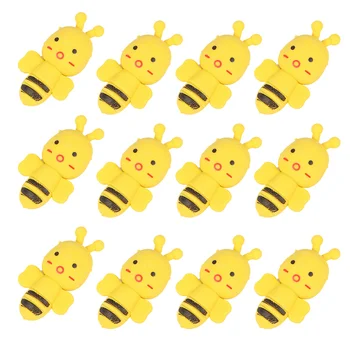 

60Pcs Funny Animal Shaped Pencil Eraser Students Cartoon Eraser Creative Stationery School Supplies (Yellow)