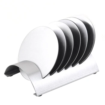 

6Pcs/Set Stainless Steel Pad Non-Heat Water Coaster Placemats Potholder Pads Sets Box