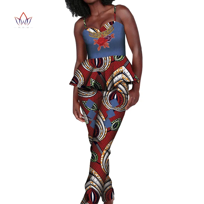 

2019 new Dashiki Women Sets ankara 2 Pieces long Pants Women African Brand Clothing Plus Size ladies clothes wy5139