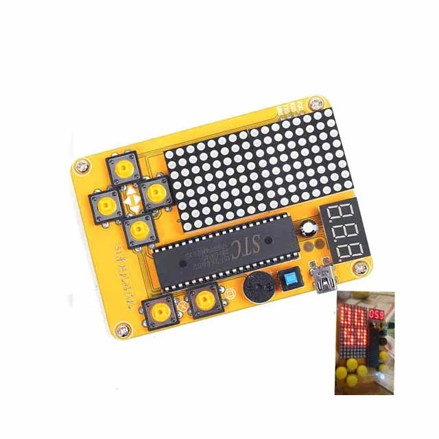 

A23-- Tetris Snake Plane Racing Game Electronics Experiment with Shell Button Control MCU Computer Game Machine