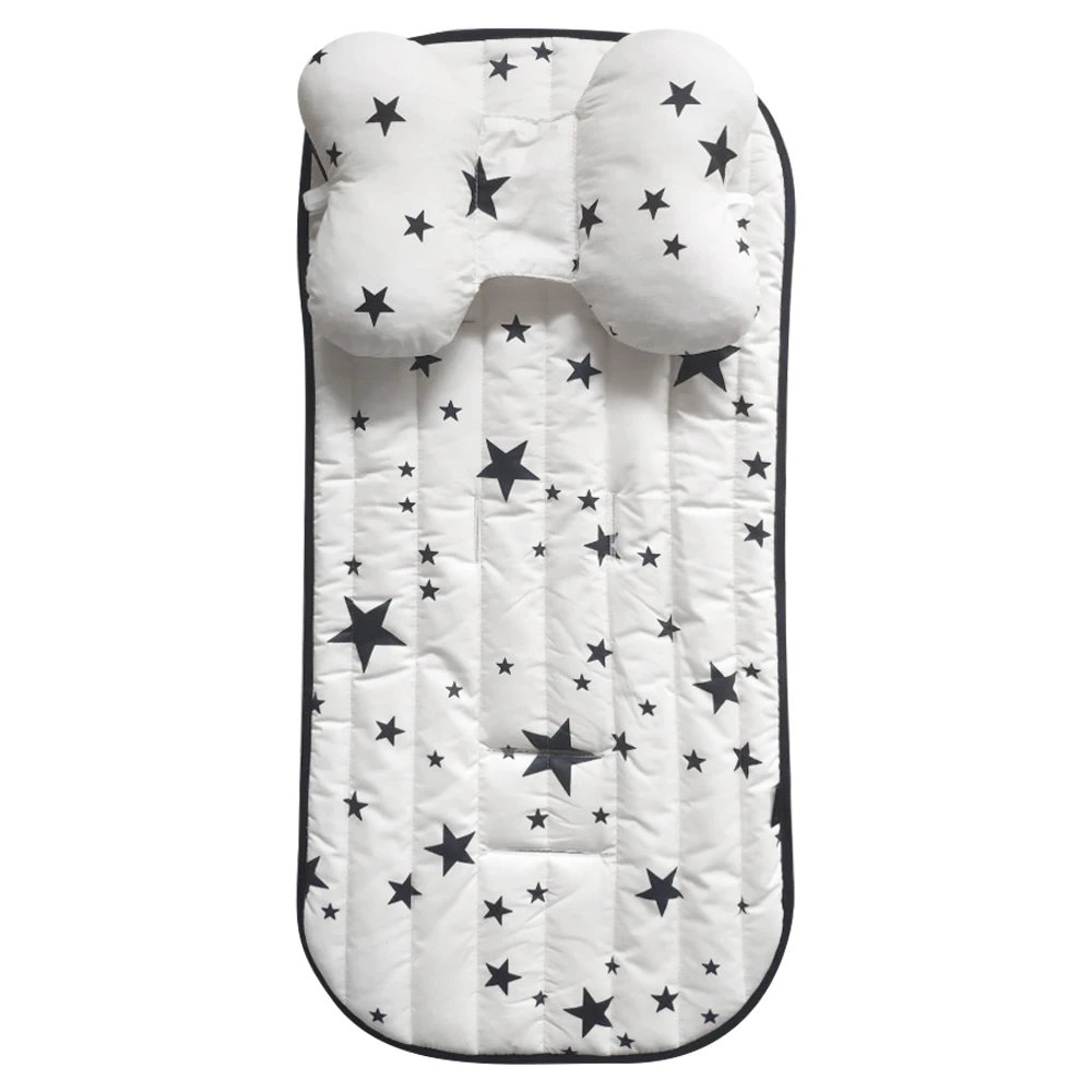 Baby Thicken Pad Trolley Chair Cushion Print Stroller Pad Seat Soft Kid Carriage Cart Warm Cushion Pad Mattresses Pillow - Цвет: White 78x36cm