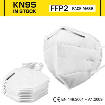 

100 PCS FFP2 KN95 Filtering Facial Face Masks Dustproof Safety Nonwoven Earloop Disposable KN95 Cover Mouth Dust Mask