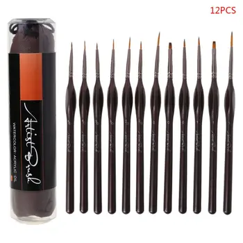 

12pcs/set Scriptliner Detail Fine Paint Brushes Nylon Hair Paintbrushes Art Tool