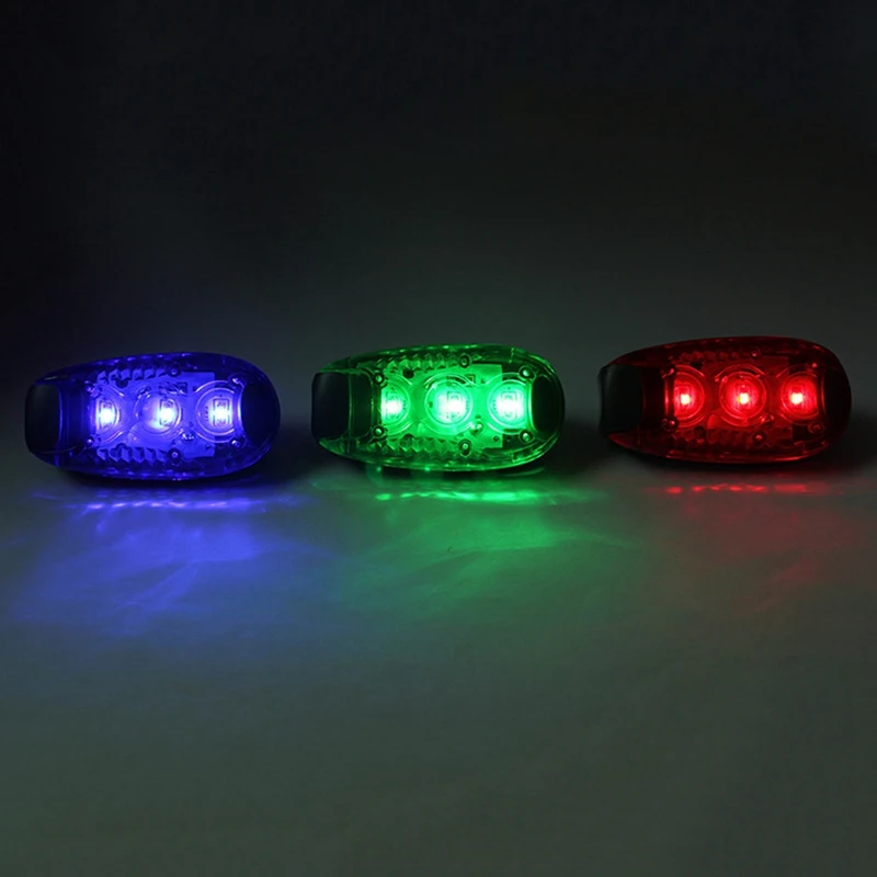 Top Bike Cycling Lights Super Bright 3 Led Bike Light Taillight Safe Lamp Warning Mountaineering Backpack Helmet Run Green 9