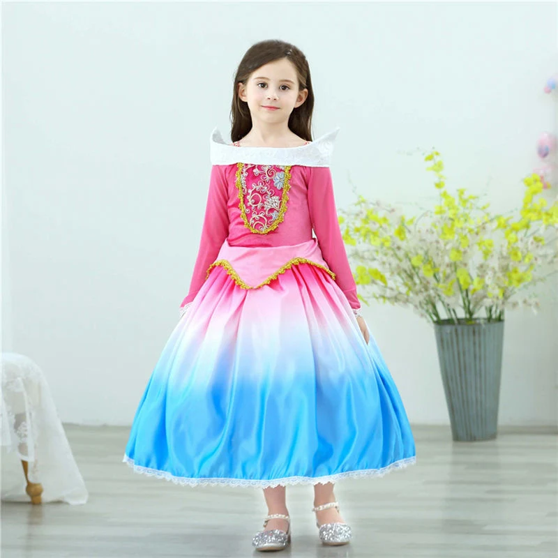 style1 dress only Рождественский детский костюм Спящей красавицы; нарядное платье принцессы Авроры для девочек; пышные платья Золушки из тюля с длинными рукавами для малышей - Цвет: style1 dress only