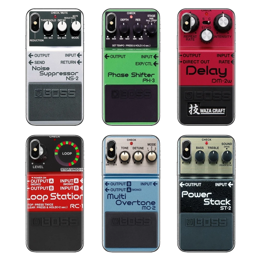 For Oneplus 3T 5T 6T Nokia 2 3 5 6 8 9 230 3310 2.1 3.1 5.1 7 Plus 2017 2018 Vintage Boss Distorion Pedal Pattern Phone Bag Case |