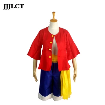 

Anime One Piece Luffy Cosplay Costume Shirt Pants Wig Shoes Carnival Ball Costumes for Halloween Party Summer Adults Cartoon