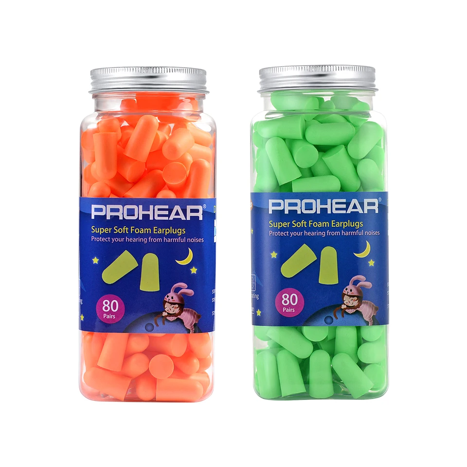ZOHAN 80 Pairs Foam Ear Plugs Noise reusable Blocker/Filter soundproof earmuffs for sleeping earplugs silicone Carrying Case