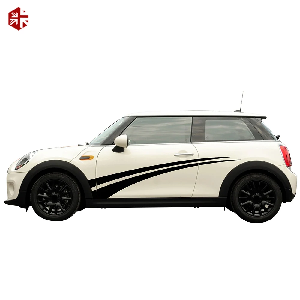 2X Creative Vinyl Car Styling Door Side Stripes Sticker Graphics Body Decal For MINI Cooper S F56 2014-On One JCW Accessories