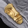 Flashbuy nouveau Design métal abstrait visage masque broches broches collier pour les femmes couleur or demi visage mode bijoux 2022 ► Photo 3/6