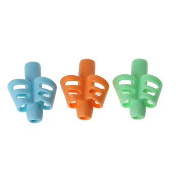 

3Pcs Two-finger Grip Silicone Baby Pencil Holder Learn Writing Tools Writing Pen L4MA