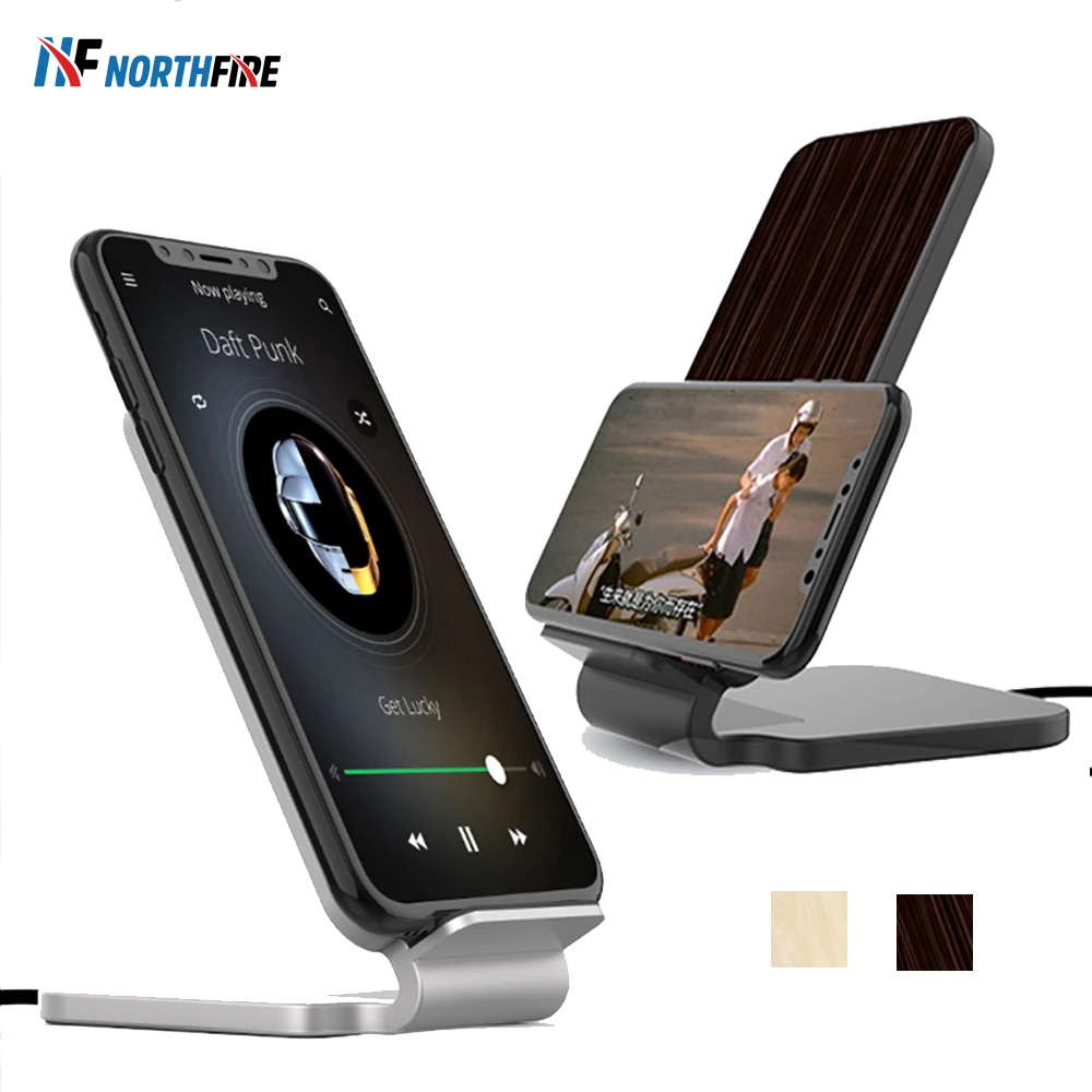 

NORTHFIRE Vertical Wireless Charger Solid Wood QI 10W Quick Charge Fast Charging Station For iPhone 11 Pro Max Samsung HUAWEI