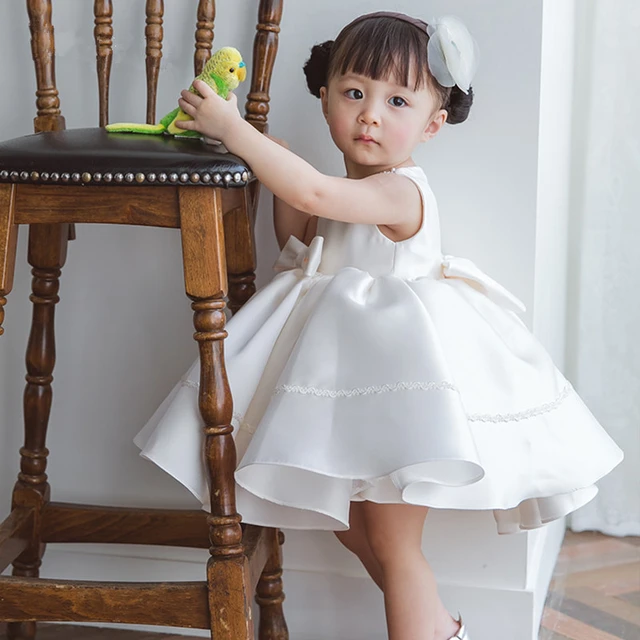 Vestido da menina do bebê vestido de batismo branco 1 ano bebê menina  vestido de aniversário festa vestido de princesa vestidos de baile 0-2yrs  roupas de menina do bebê - AliExpress