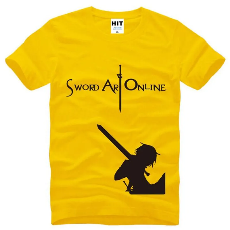 Аниме Sword Art Online SAO COS футболка мужская с коротким рукавом и круглым вырезом