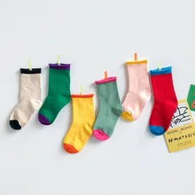 Summer New Style Children Short Socks Thin Mixed Colors Crimping Short Socks Pure Cotton Breathable CHILDREN'S Socks Wholes