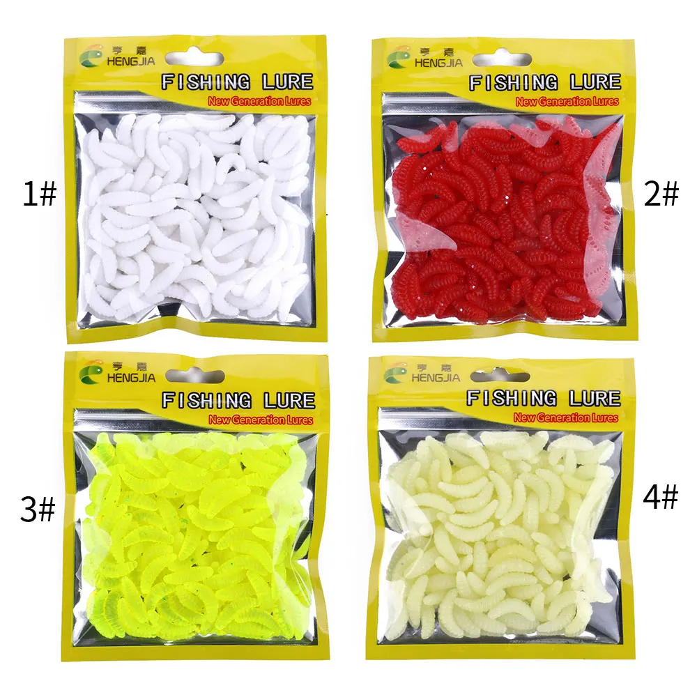 Description Picture 3 of item50PCS/bag Maggot Grub Soft Lure Baits 2CM  Worm Fishing Lure Smell Hooks Shrimp Larva Soft Bait Wobblers Fishing tackle