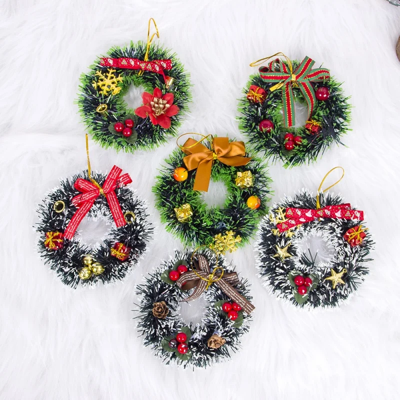

Creative Christmas PVC Mini Wreath Christmas Red Fruit Gift Wrap Hanging Pendant Vianocne Dekoracie Artificial Flower Garland