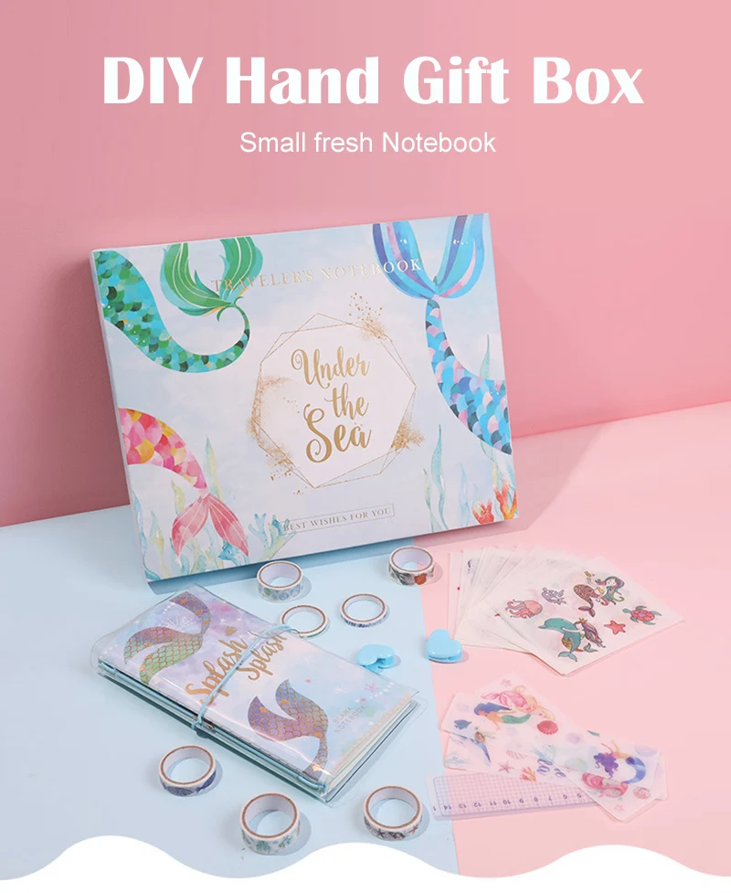 Handbook set Planner Book Notebook DIY Decoration for Scrapbooking Masking Tape Students' Supply Office Stationery Gift for Girl