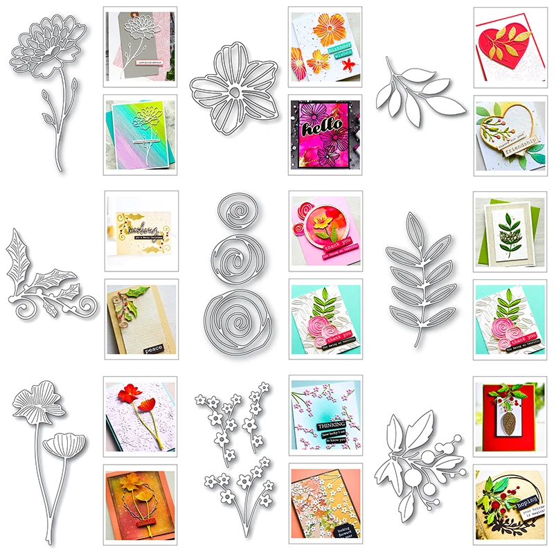 Новинка 2020 металлические пресс-формы в виде рождественских листьев роз цветов и