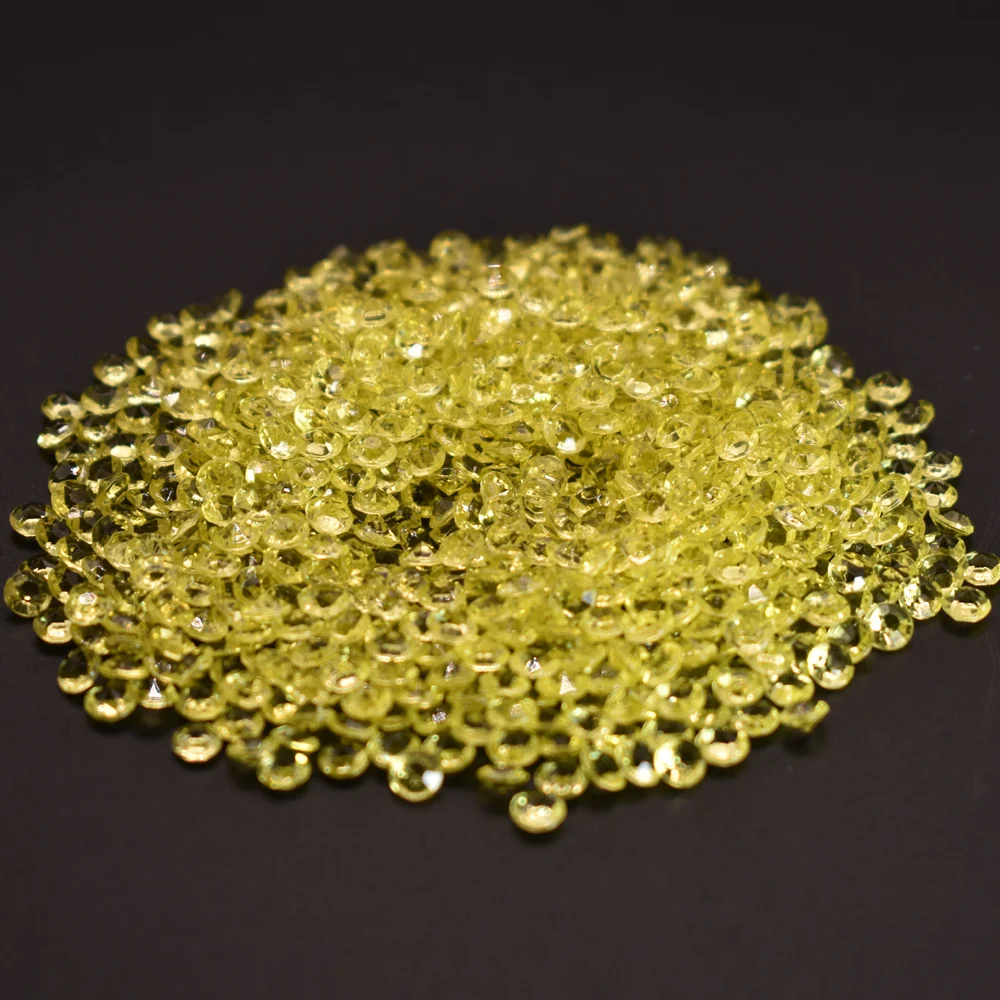 1000 шт 4,3 мм блестящие Прозрачные Акриловые Алмазные конфетти сверкающие Разбрасыватели конфетти для стола хрустальные украшения для свадебной вечеринки - Цвет: light yellow