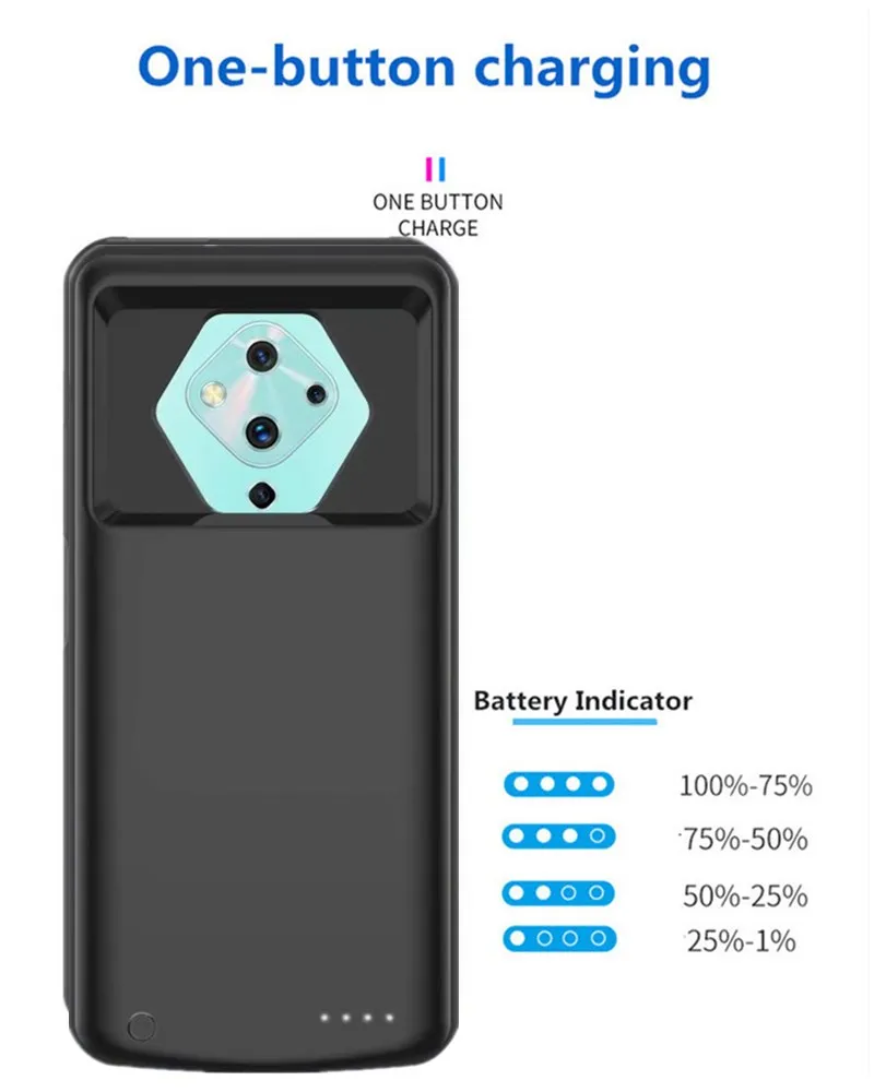 KQJYS 6500 мАч чехол для внешнего аккумулятора VIVO S5 Чехол для внешнего аккумулятора чехол для внешнего аккумулятора для VIVO S5 Чехол для зарядки
