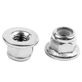 

New A2 (304) Stainless steel Flanged Nylon Nuts Flange Nut Silver, M8*1.25mm 10pcs