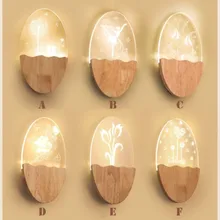 

Solid Wood Led Wall Lamp Nordic Contemporary and Contracted Bedroom Berth Lamp