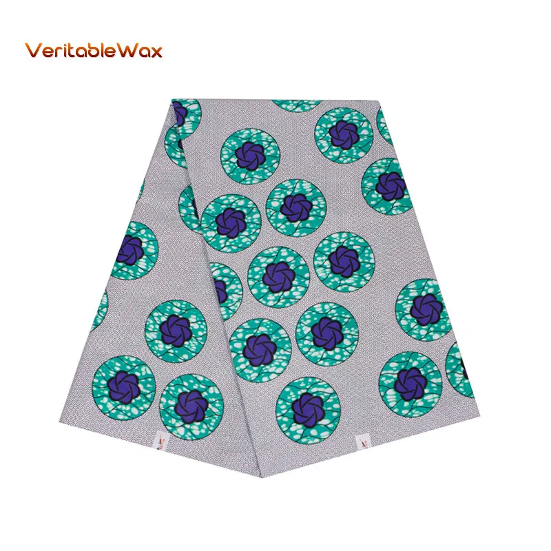 

African Fabric 6 Yards new fashion Wax Cotton Latest Real Dutch Wax Fabric High Quality Floral Pattern 24FS1264