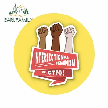 

EARLFAMILY 13cm x 12.9cm for Intersectional Feminism GTFO Laptop Decals Surfboard Cartoon Bumper Car Sticker Windows Decoration