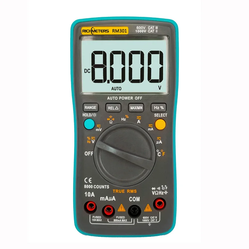 RM301(8000Counts) RM303 True-RMS 19999 отсчетов Цифровой мультиметр NCV частота 200 м сопротивление - Color: RM301(8000Counts)