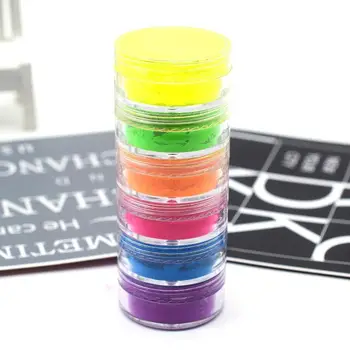 

6 Colors Mixed Neon Powder Eyeshadow Matte Mineral Sequin Nail Powder Shimmer Shiny Eyeshadow Cosmetic Makeup Tools Accessories