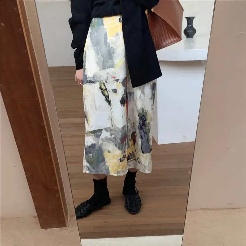 Стильная шикарная винтажная Женская трапециевидная юбка Hzirip с высокой талией и