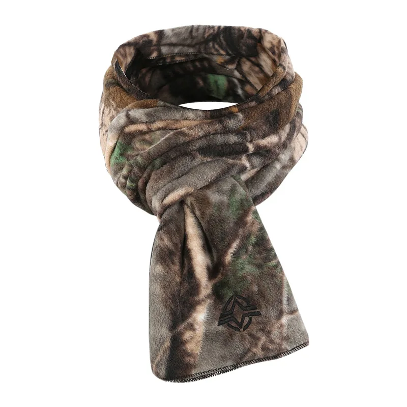 Зимний тактический шарф мужской арабский военный Keffiyeh флисовые шарфы утолщенный ветронепроницаемый подшлемник мотоциклетный охотничий походный шарф - Цвет: Leaf camouflage