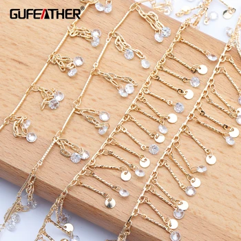 

GUFEATHER C124,jewelry accessories,diy chain,18k gold plated,0.3 microns,hand made,zircon,charms,diy bracelet necklace,1m/lot
