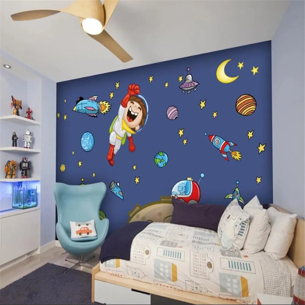 

milofi custom 3D cartoon universe starry sky children's room background wall paper mural photo wall covering