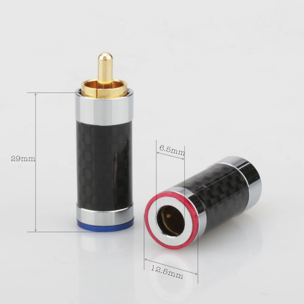 Audiocrast Carbon fiber RCA Audio Plug For diy headphone analogue Audio Cable HIFI