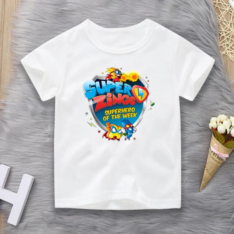 2020 New Summer Baby Boys Tshirt Los Super Zings Series 4 Print Piano Superzings Kids T-Shirts Children Cotton Girls Top Clothes