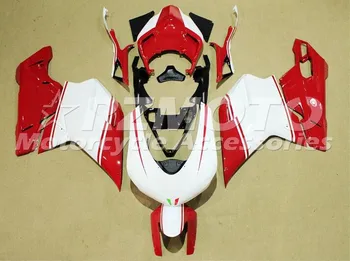 

New ABS Motorcycle Full Fairings Kit Fit for DUCATI 848 1098 1198 2007 2008 2009 2010 2011 2012 Fairing Set Red white UK