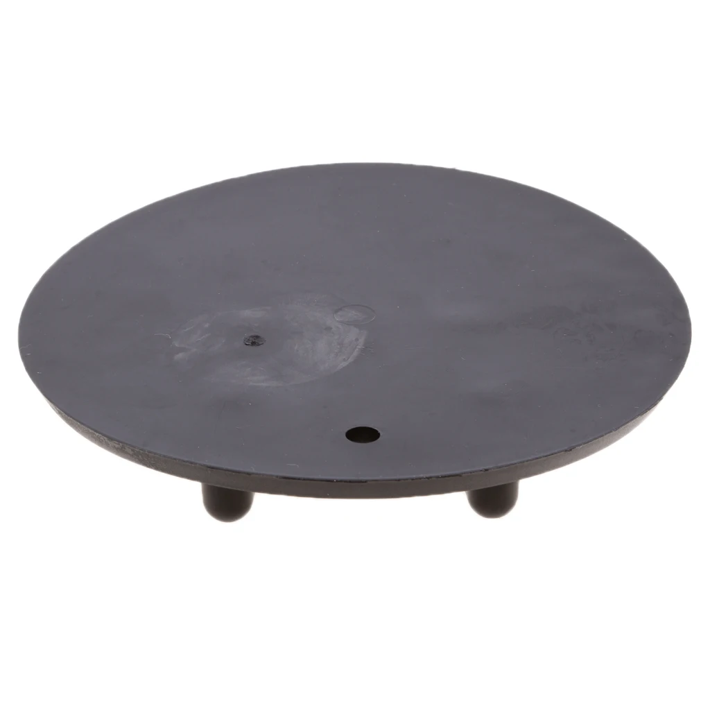 Black Motorcycle Bike Kickstand Jiffy Stand Coaster Pad Puck For Harley