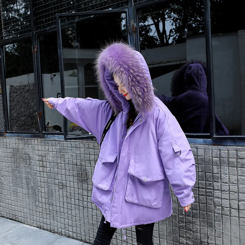 

Cotton-padded Clothes Women's Mid-length 2018 Winter New Style Korean-style Loose-Fit Slimming Thick down Jacket Cotton-padded C