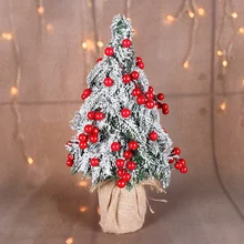 40 см рождественские украшения миниатюрная елка Рождественская елка Новогоднее украшение стола настольная Рождественская елка с мини фруктами Снежинка