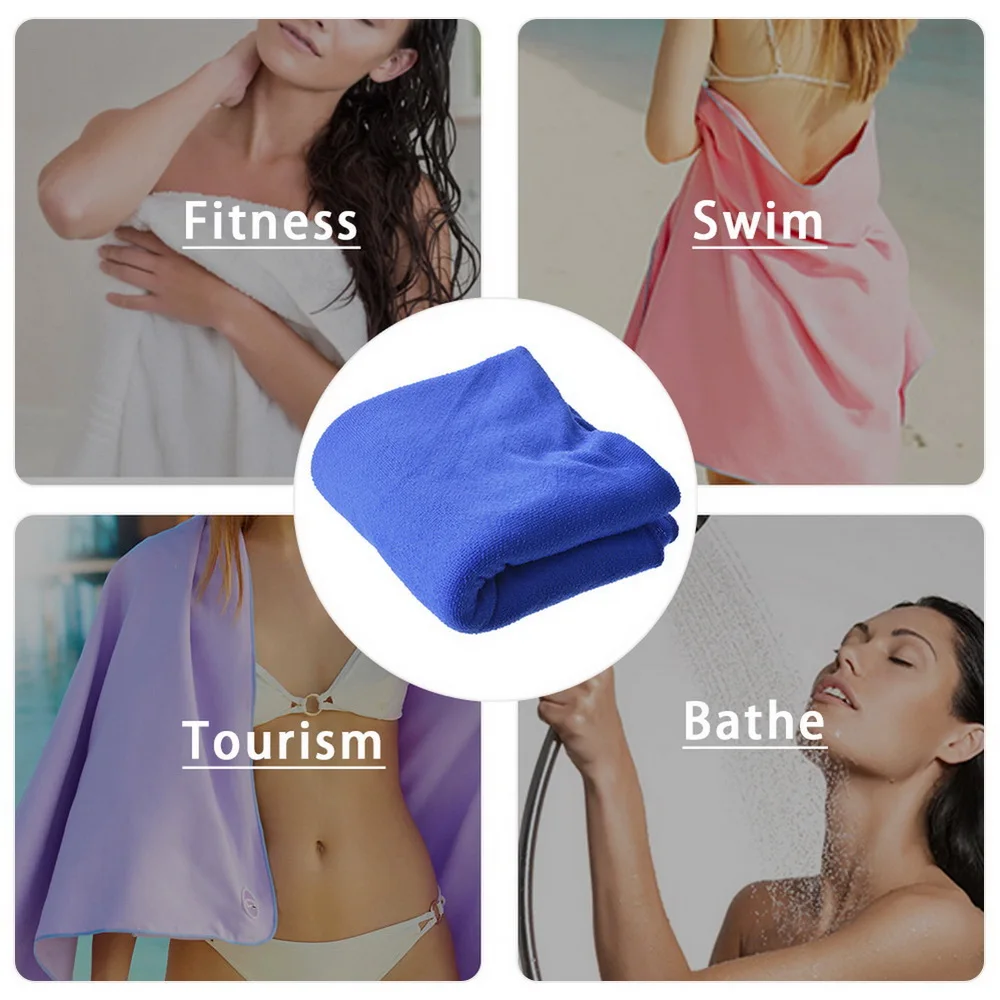 Ультра-тонкое полотенце из микрофибры, впитывающее пляжное полотенце для женщин, купальный Коврик для купания, 1 шт., микрофибра