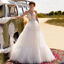 

Eightree Summer Vintage Wedding Dress Boho Robe de Mariee Sweetheart Floor Length Bridal Dresses Lace Wedding Gowns Beads