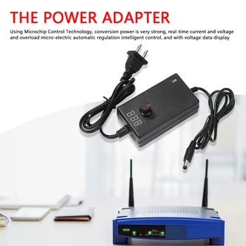 

24W Adjustable DC Power Adapters Regulated Power Supply Easily Carrying Display Speed Voltage Lightweight Gadgets