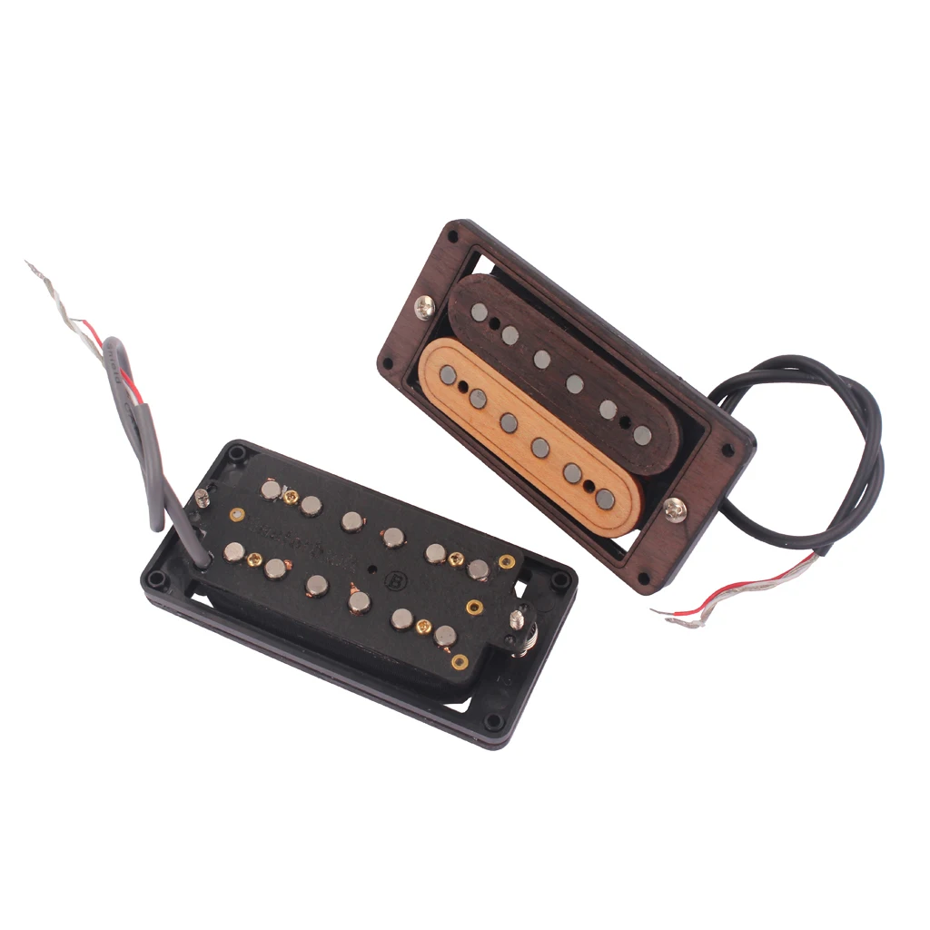 Hand Wound Maple Wood Bridge Neck Pickup Humbucker for Fender Style Guitar Instrument Accs
