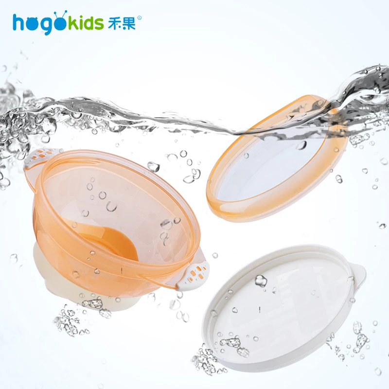 Hogokids набор детской чаши, тренировочная чаша, столовая посуда, обучающее блюдо на присоске, Детские тренировочные столовые приборы, чаша с крышкой, подарочная коробка